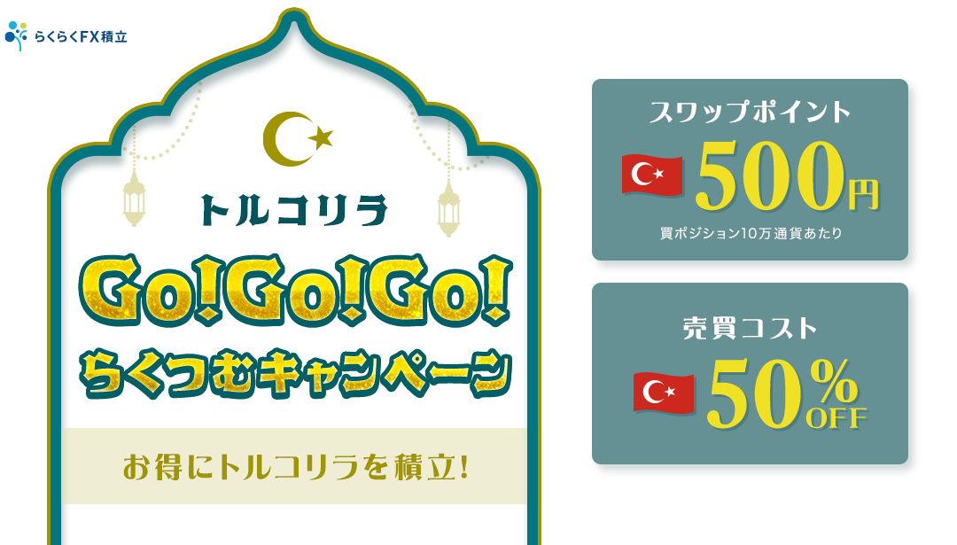 トルコリラGO!GO!GO!らくつむキャンペーン